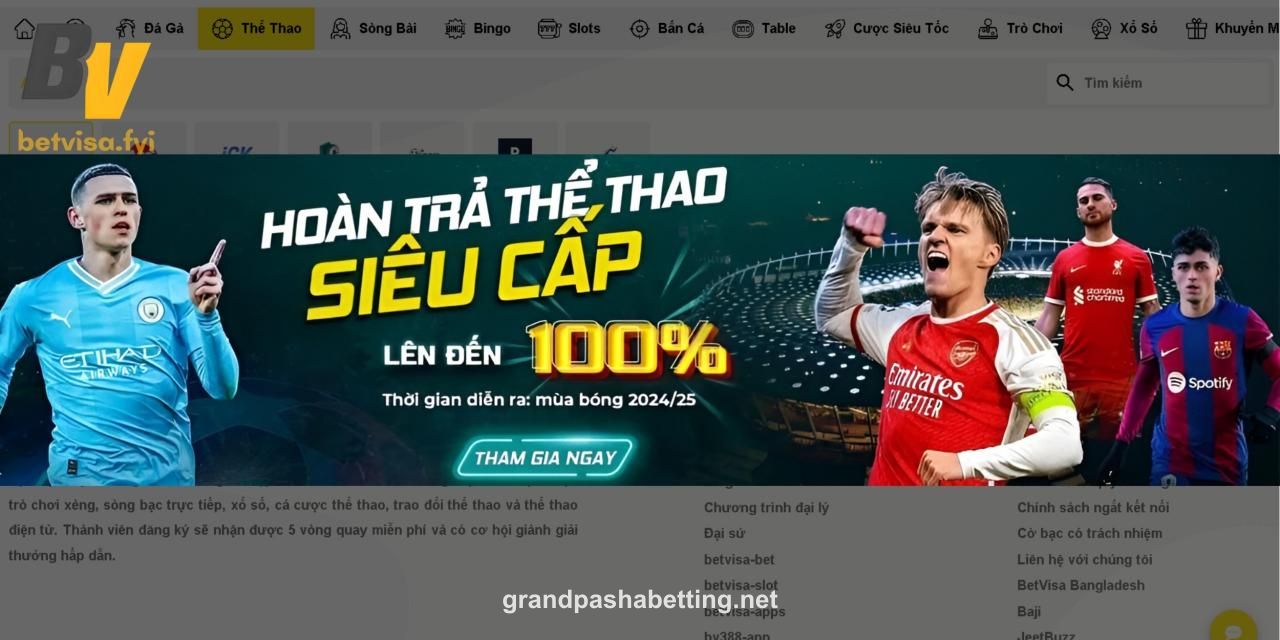 Grand Pasha Bet spor bahisleri ve canlı maçlar